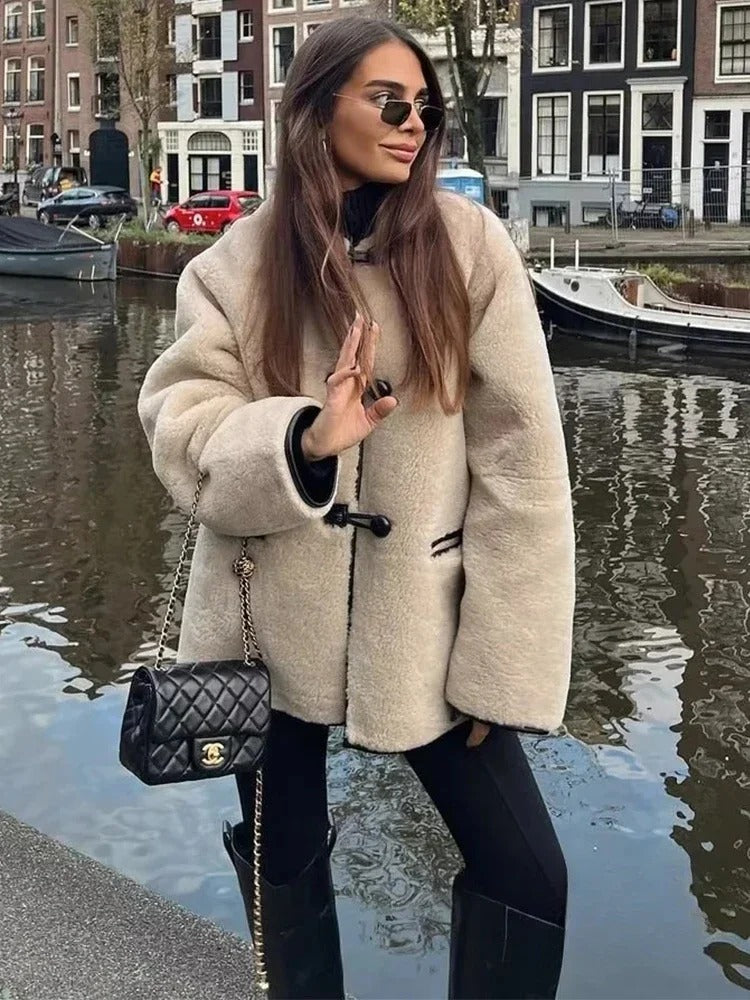 Faux Wool Warm Loose Jacket