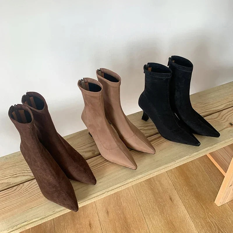 Vintage Women's Pointed Toe Ankle Boots