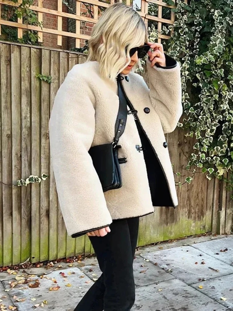 Faux Wool Warm Loose Jacket