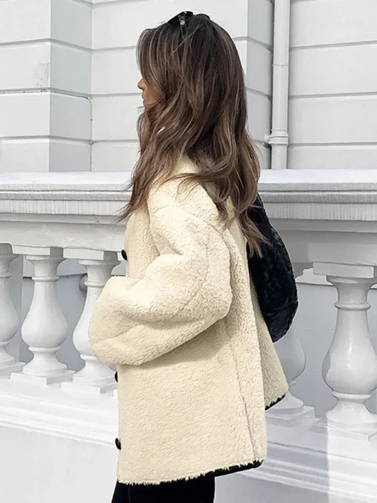 Faux Wool Warm Loose Jacket