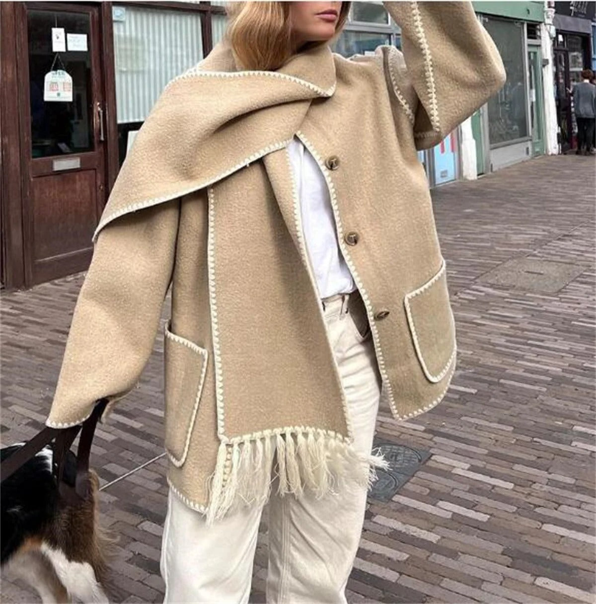 Scarf Collar Coat