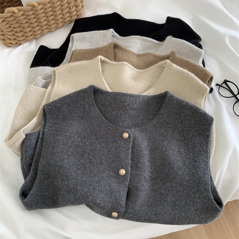 Vest with Gold Button-Up