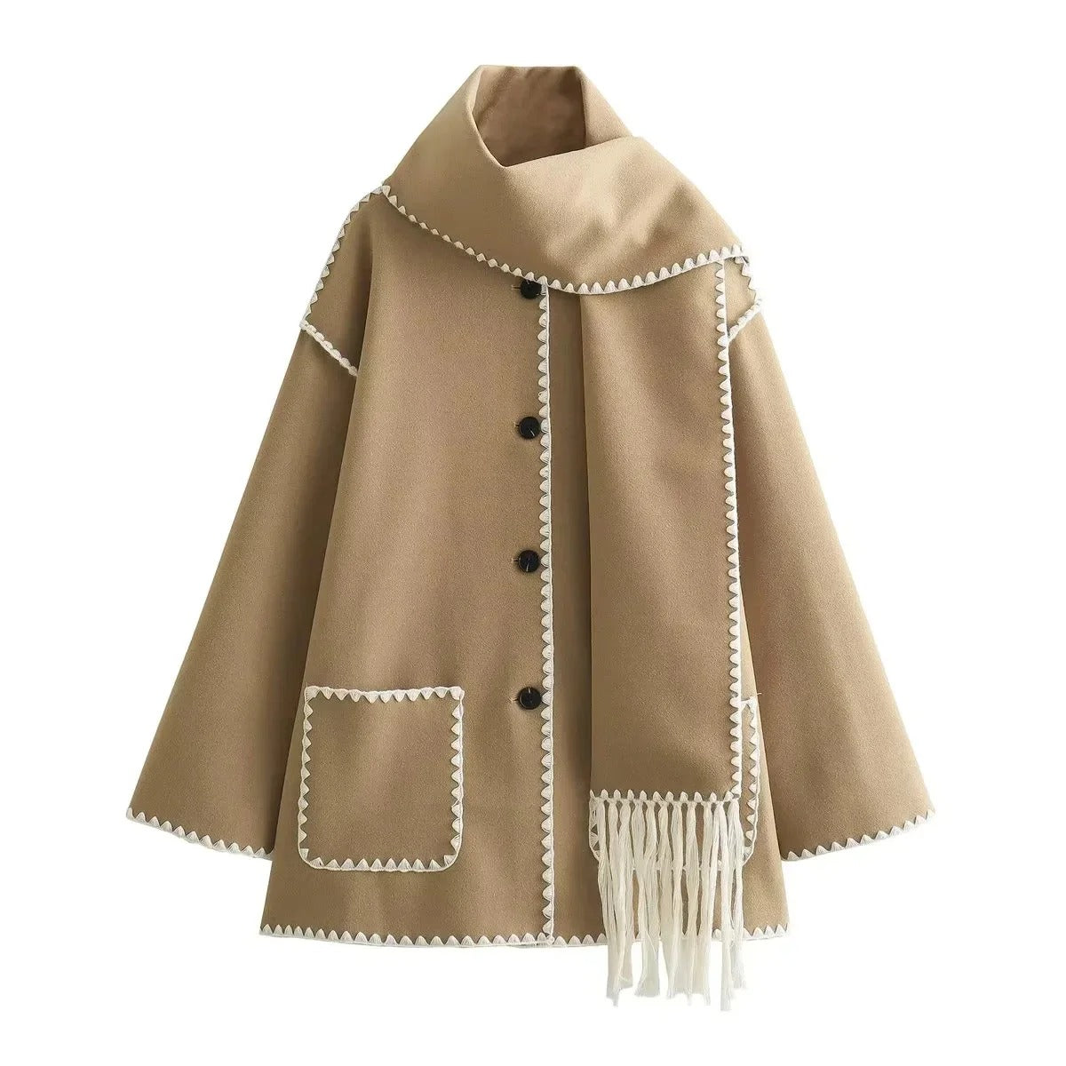 Scarf Collar Coat