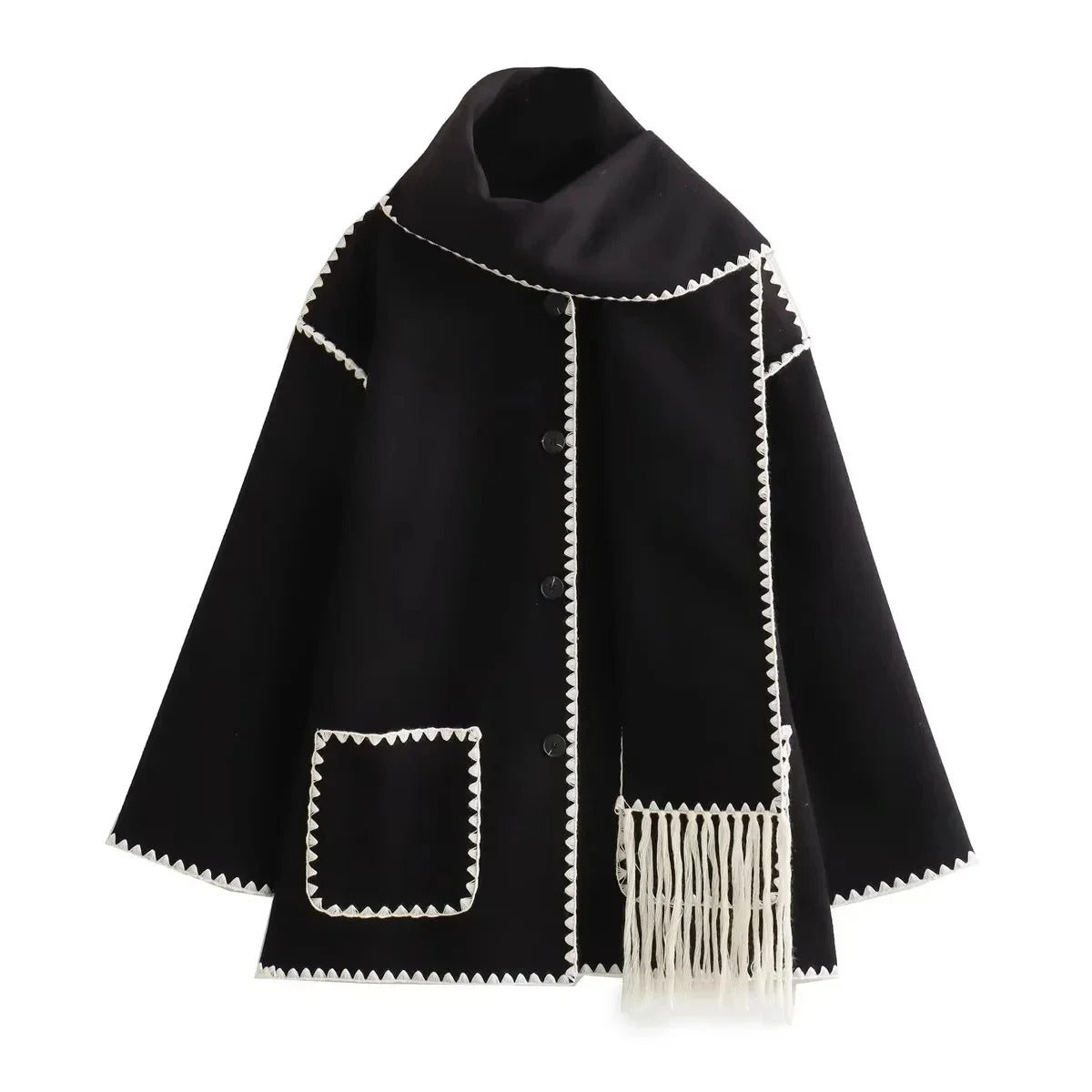 Scarf Collar Coat