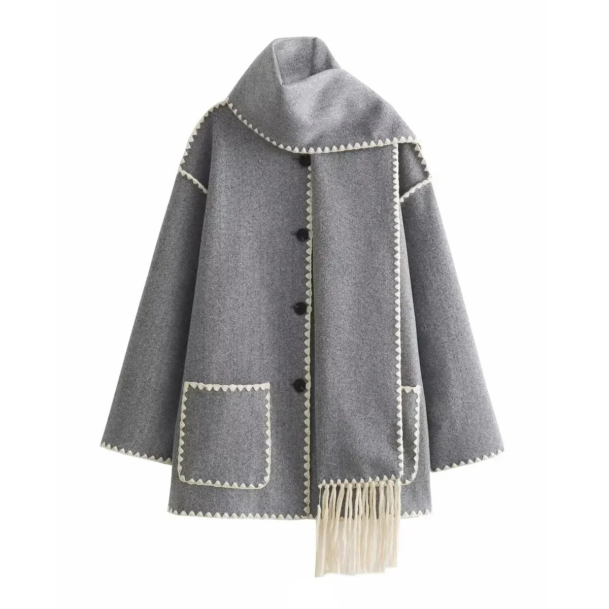 Scarf Collar Coat